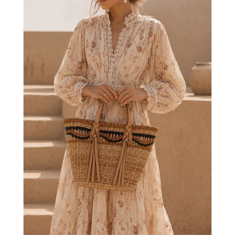 Nearly NEW Ulla Johnson Surfside Straw Basket Tote Bag $495